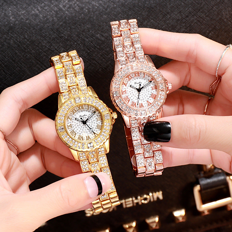 Women's Fashion Simple Rhinestone Alloy Quartz Watch - nargis