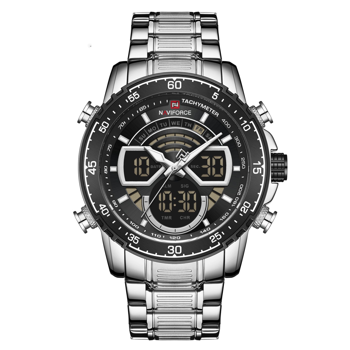 Stainless steel men's sports watch - nargis