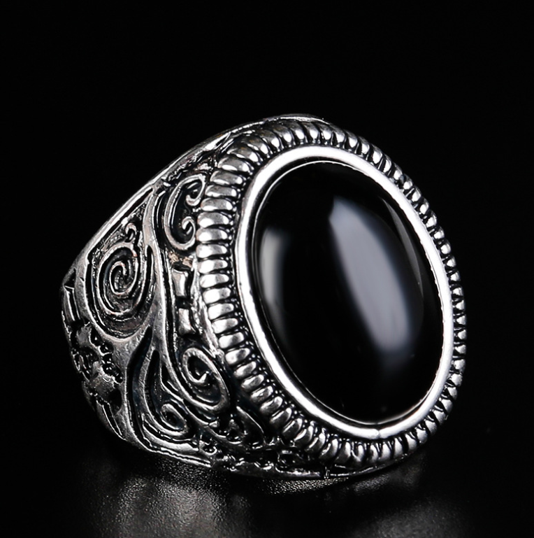 Native Black Stone Ring - nargis