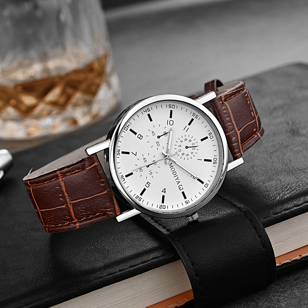 Men's Fashion Simple Belt Quartz Watch - nargis