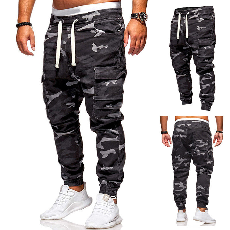 Herrenmode Camouflage Lässige Hose mit Kordelzug - nargis