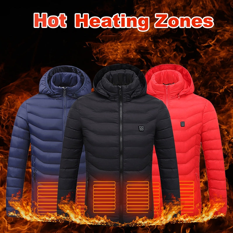 New Heated Jacket Coat USB Electric Jacket Cotton Coat Heater Thermal Clothing Heating Vest Men's Clothes Winter - nargis