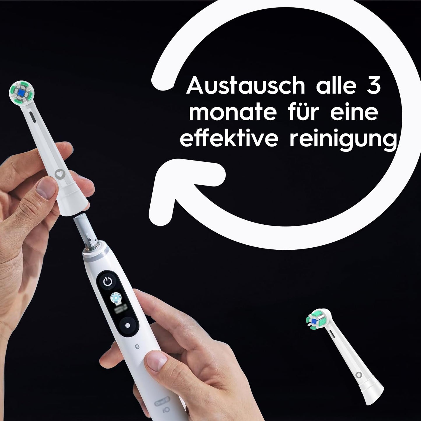 Brizuf 4er Aufsteckzahnbürsten Kompatibel mit Braun Oral b iO 3/4/5/6/7/8/9/10, Aufsteckbürsten Kompatibel mit Oral iO Elektrischen Zahnbürstea, IO Zahnbürste Aufsätze (Schwarz&Weiß)