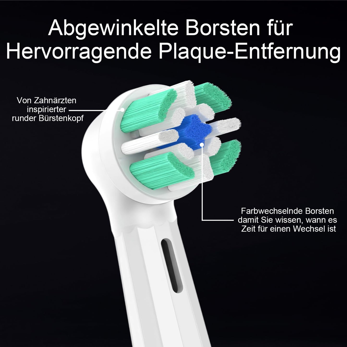 Brizuf 4er Aufsteckzahnbürsten Kompatibel mit Braun Oral b iO 3/4/5/6/7/8/9/10, Aufsteckbürsten Kompatibel mit Oral iO Elektrischen Zahnbürstea, IO Zahnbürste Aufsätze (Schwarz&Weiß)