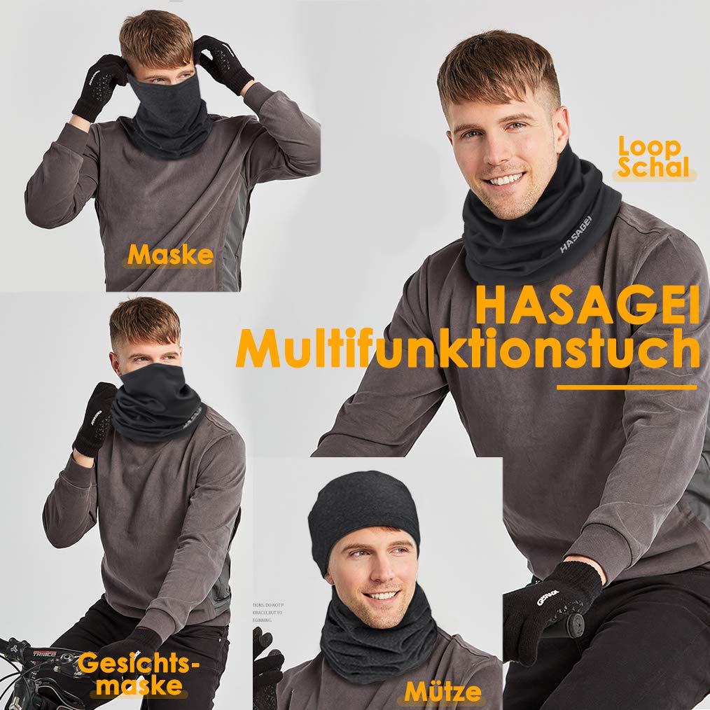 HASAGEI Loopschal Winddicht Multifunktionstuch Winter Fleece Neckwarmer Herren Loop Schal Damen Halstuch Warm Halten Sportschal Halswärmer für Skifahren Fahrrad Jogging