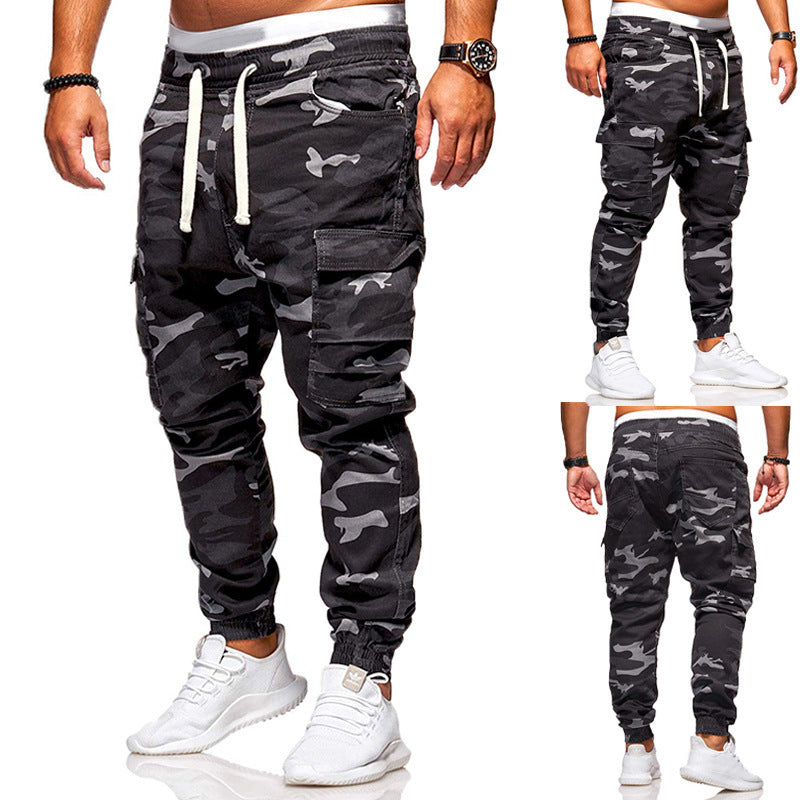 Herrenmode Camouflage Lässige Hose mit Kordelzug - nargis