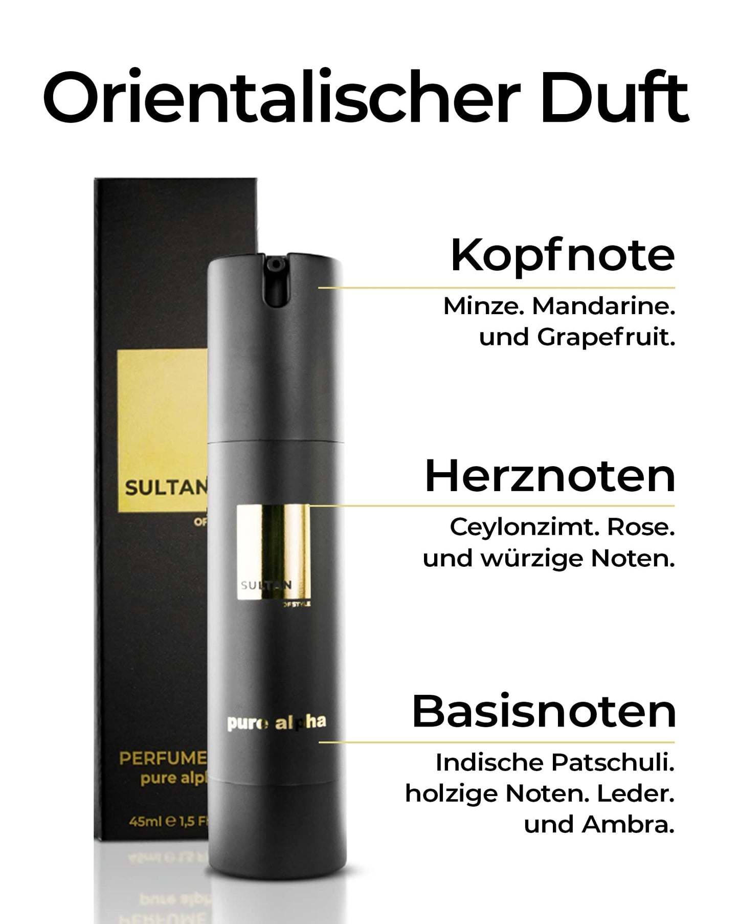 Sultan of Style Pure Alpha Parfum Oil Herren | Würziger & Frischer Duft | 100% Alkoholfrei | Pflegende Ätherische Öle | Geschenke für Männer