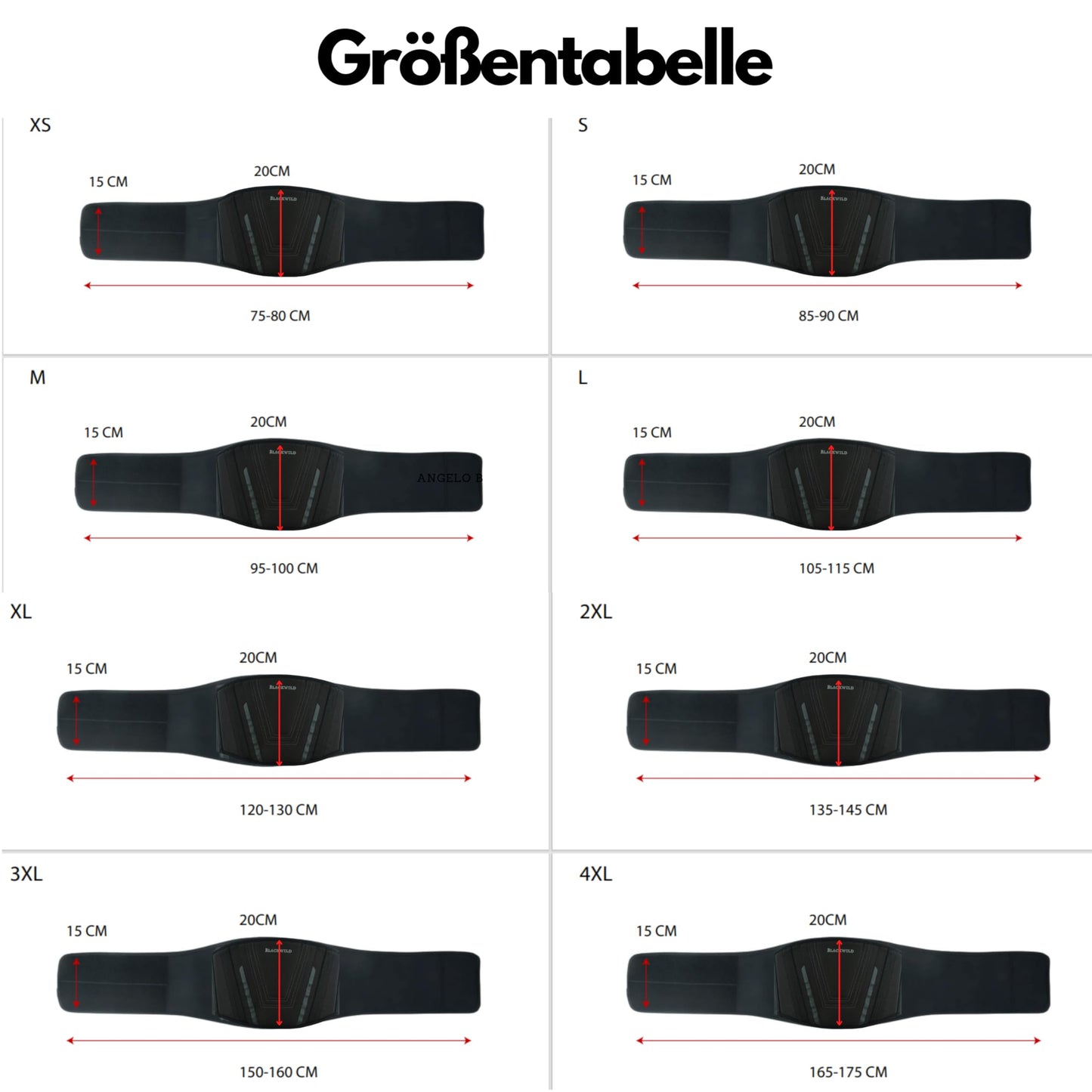 BLACKWILD Nierengurt Motorrad| Nierengurt Motorrad Herren und Damen, Grundschwarz | Effektive Stabilisierung nierenwärmer Lendenwirbelstütze Nierengurt (L = 100-110cm Bauchumfang)