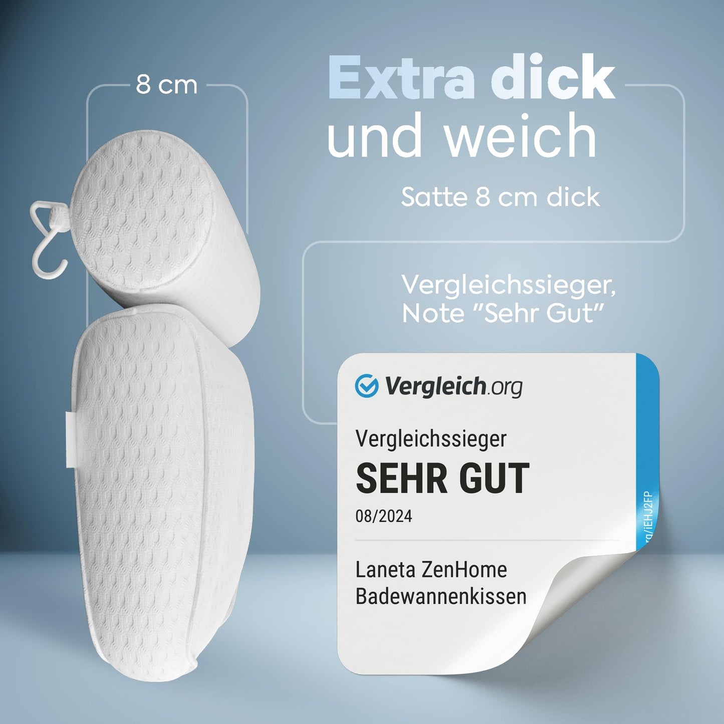 Badewannenkissen • Ergonomisches & Muskelentspannendes Premium Badekissen • Neuer 5D Spezial-Schaum • Deutsches Design • Klimaneutral & nachhaltig hergestellt •Badewannenkissen Nacken Kissen Badewanne