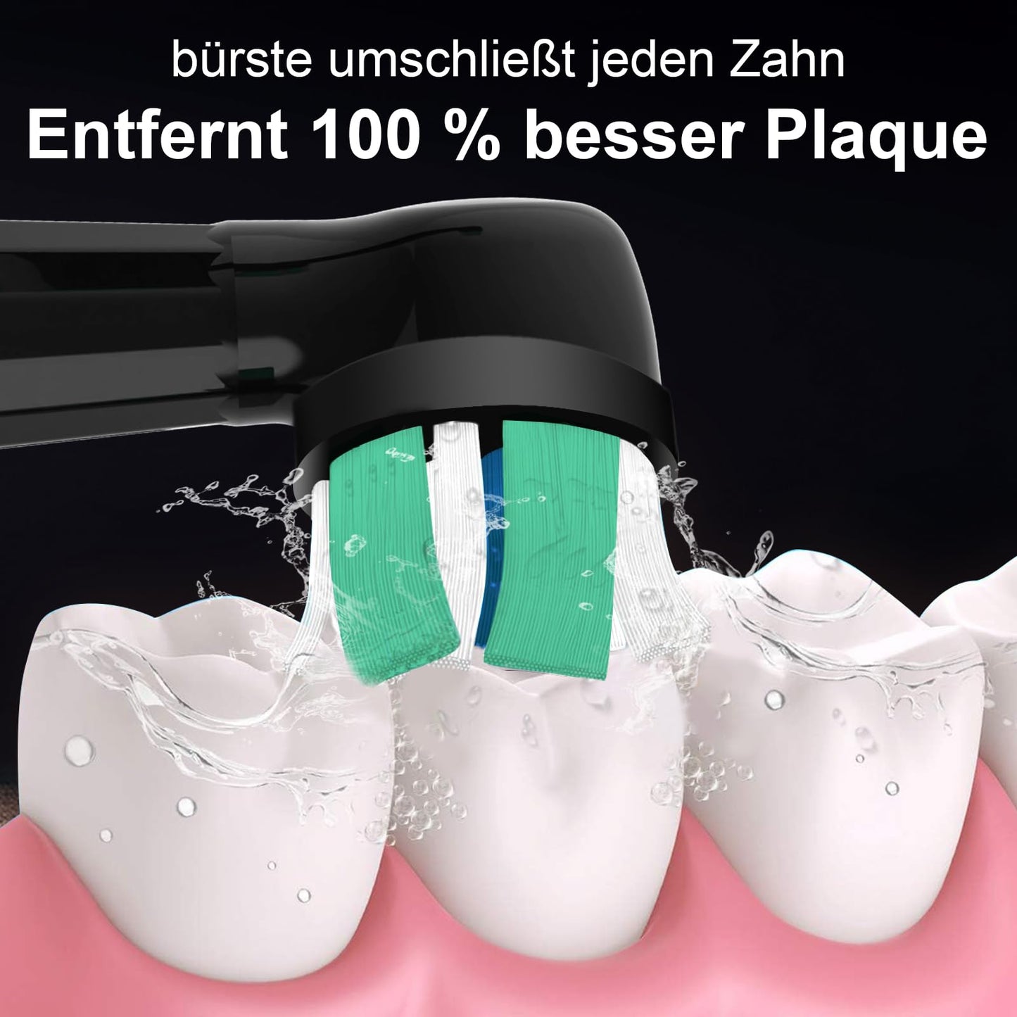 Brizuf 4er Aufsteckzahnbürsten Kompatibel mit Braun Oral b iO 3/4/5/6/7/8/9/10, Aufsteckbürsten Kompatibel mit Oral iO Elektrischen Zahnbürstea, IO Zahnbürste Aufsätze (Schwarz&Weiß)