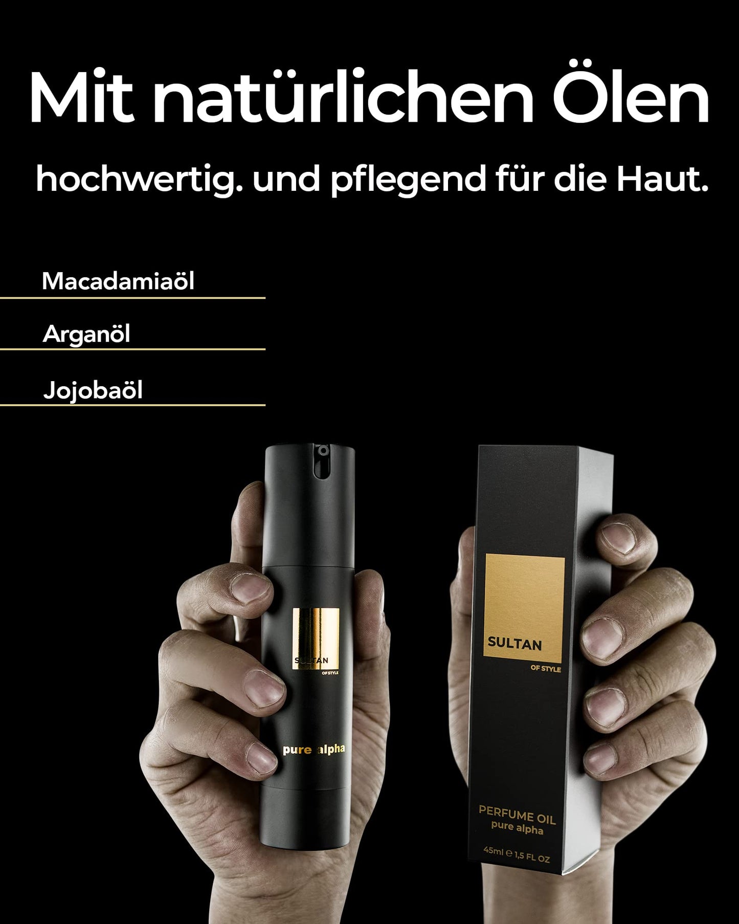 Sultan of Style Pure Alpha Parfum Oil Herren | Würziger & Frischer Duft | 100% Alkoholfrei | Pflegende Ätherische Öle | Geschenke für Männer