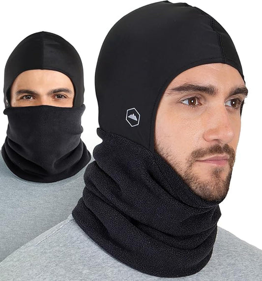 Tough Headwear Robuste Kopfbedeckung, Skimaske – Nackenwärmer mit Helmfutter, Fleece-Sturmhaube, Halsgamaschen für Männer und Frauen – Winter-Motorrad-Helmfutter