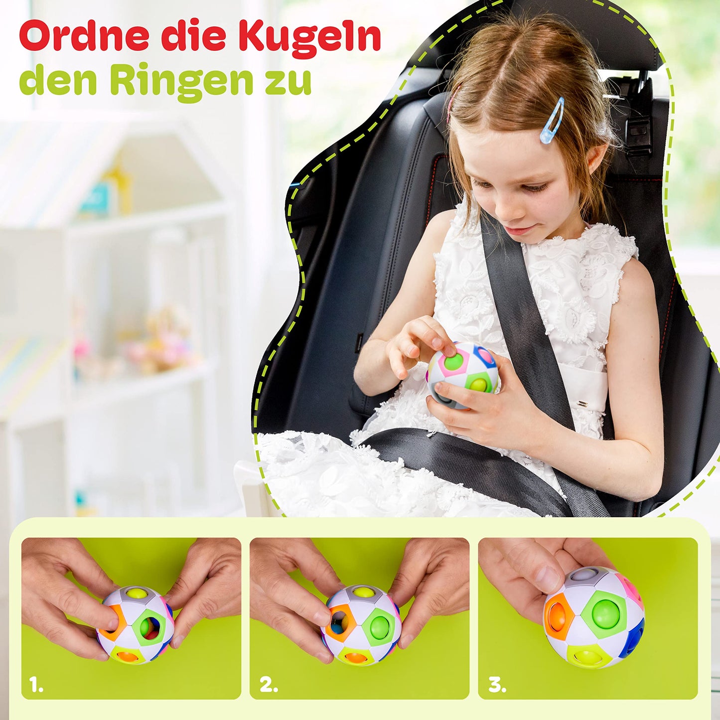 CUBIDI® Original Regenbogenball | Geschicklichkeitsspiel für Kinder und Erwachsene | Spannendes Knobelspiel für Mädchen und Jungen ab 6 Jahren | fördert räumliches Denken, Logik und Vorstellungskraft