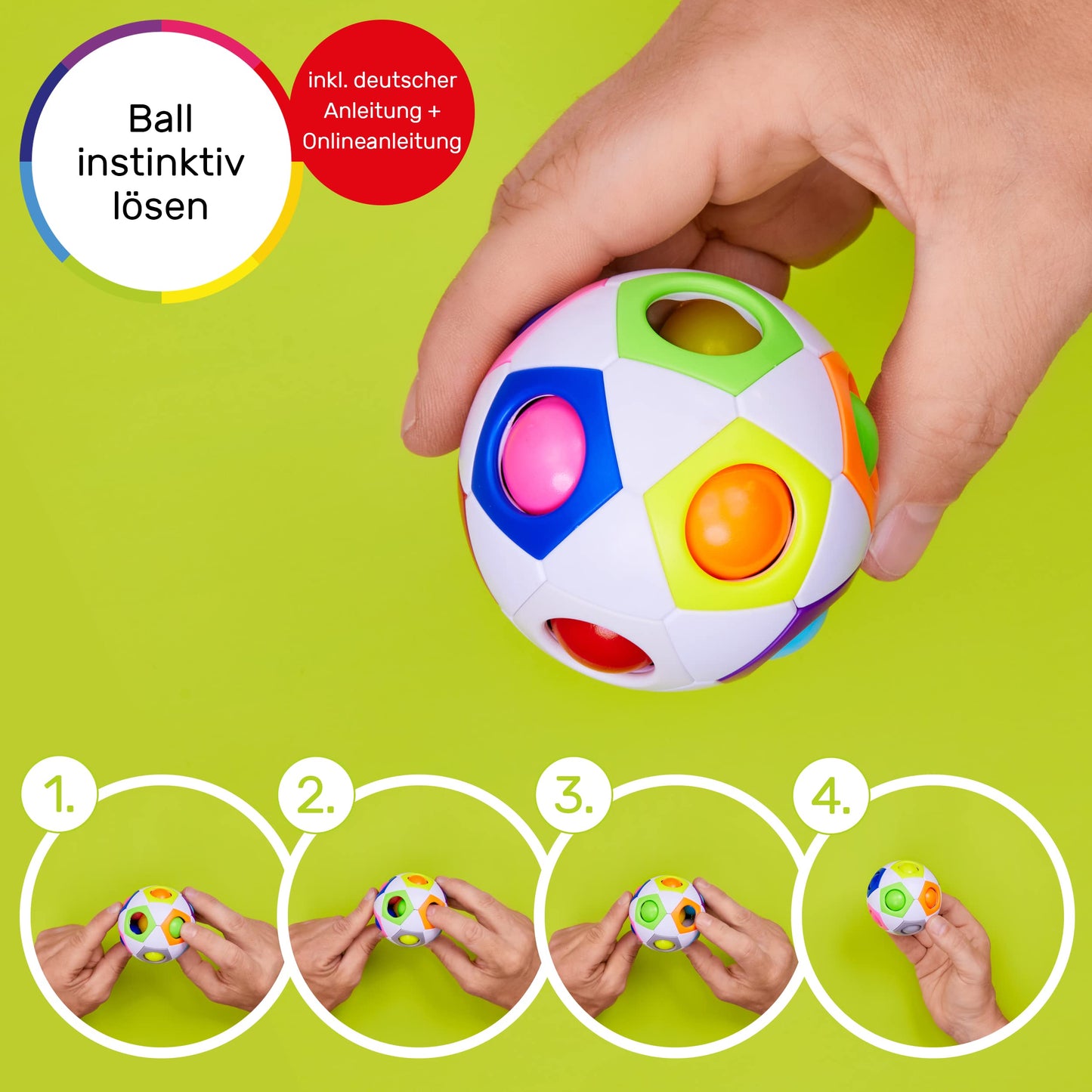 CUBIDI® Original Regenbogenball | Geschicklichkeitsspiel für Kinder und Erwachsene | Spannendes Knobelspiel für Mädchen und Jungen ab 6 Jahren | fördert räumliches Denken, Logik und Vorstellungskraft