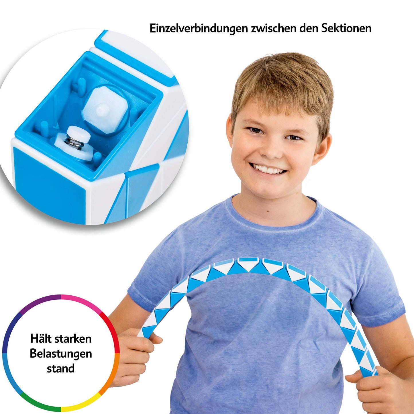 CUBIDI® Original Magic Snake - 24 Blöcke Blau | Knobelspiele für Kinder und Erwachsene | Ideal als Mitgebsel Kindergeburtstag, Kindergeburtstag Gastgeschenke oder kleine Geschenke für Kinder