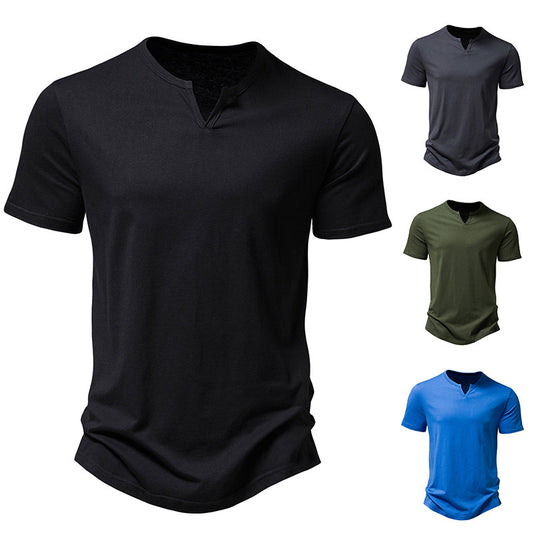 Herren Venedig Kerbkragen Kurzarm-T-Shirt Herren Plus Size - nargis