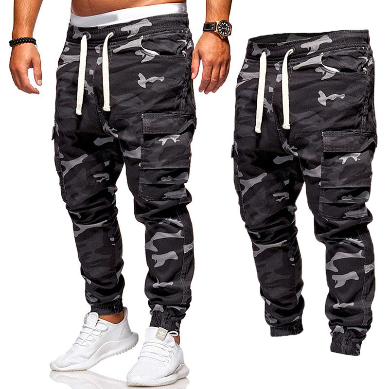 Herrenmode Camouflage Lässige Hose mit Kordelzug - nargis