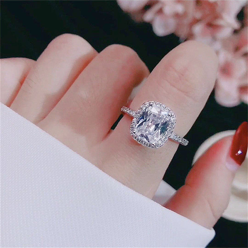 Rings For Women Bridal Wedding Anelli Trendy Jewelry Engagement Ring White Gold Color Anillos - nargis